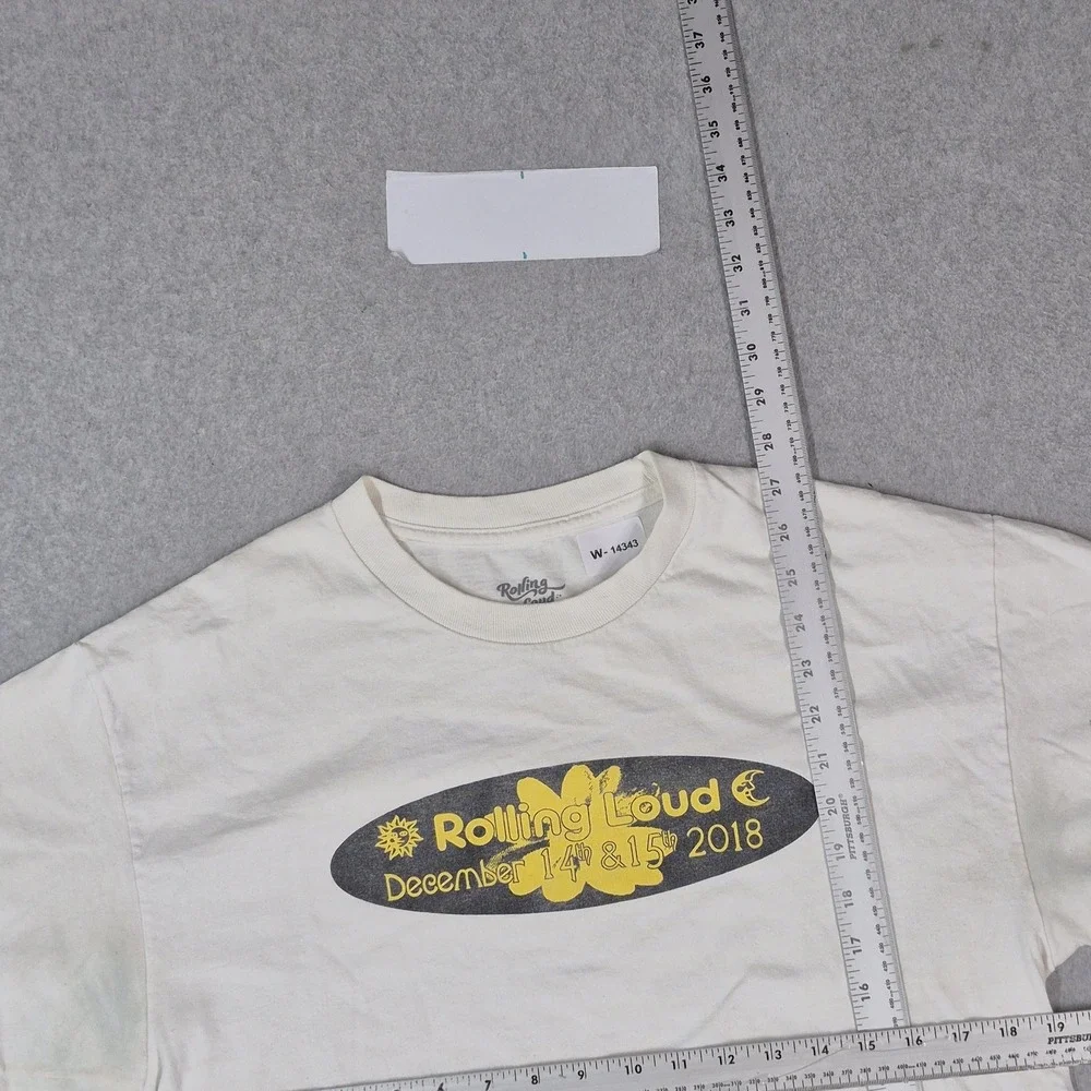 Rolling Loud Men Shirt L White Hip Hop Music Festival Poster Concert Tee READ